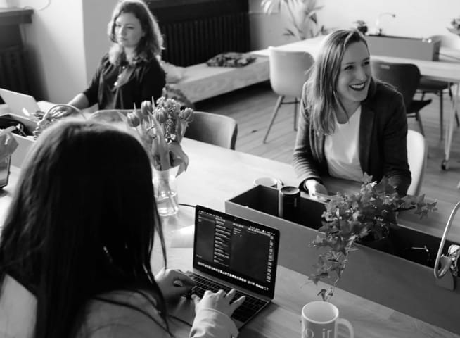 women working at desk